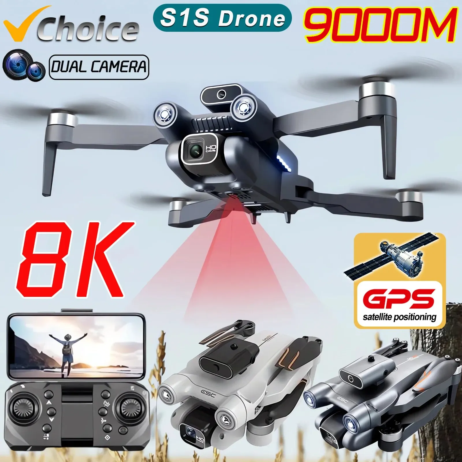 New S1S 5G GPS Drone Camera 8K - Drone Z 评论和价格
