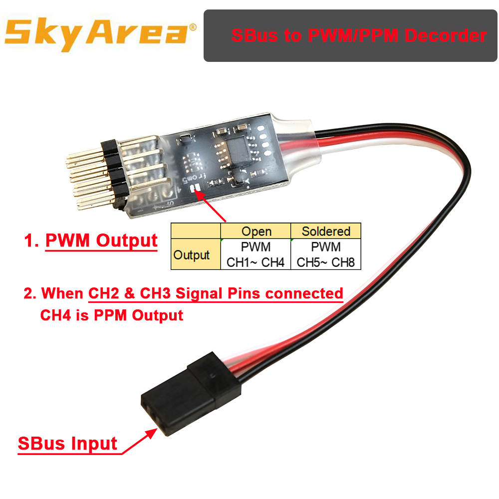 SkyArea SBUS PPM PWM Decorder  - Frsky Receiver Module 评论和价格
