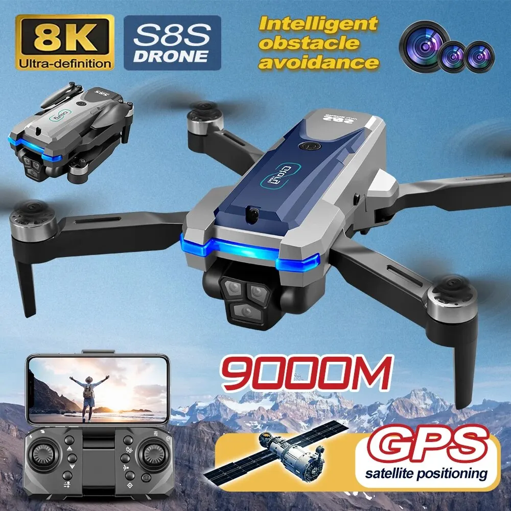 S8S GPS Drone 5G Wifi 8K HD Du - Drone Kf Rc 评论和价格